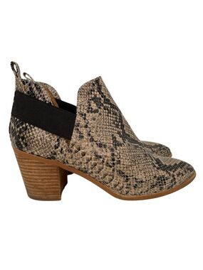 Dolce Vita Snake-Print Chelsea Booties Tan Black Size 9